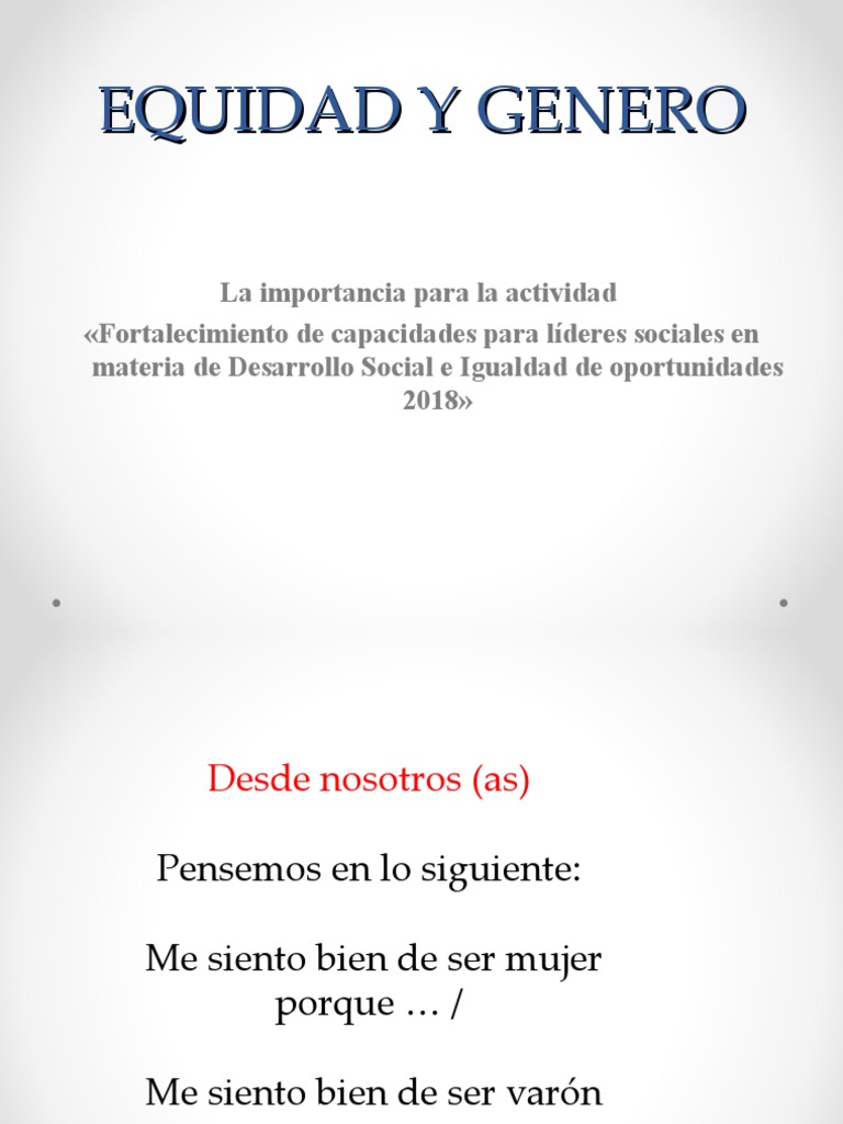 Equidad de Genero | PDF | Género | Estudios de género
