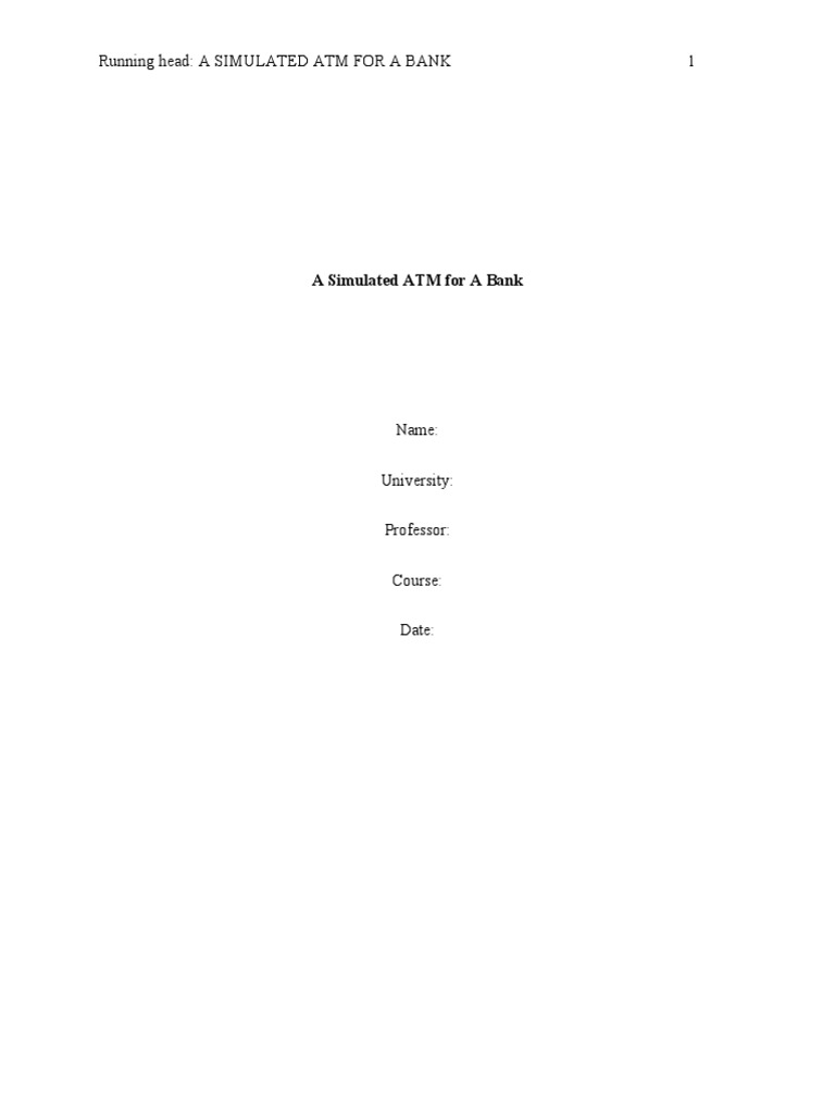 Simulated ATM Project Overview and Design | PDF | Automated Teller ...