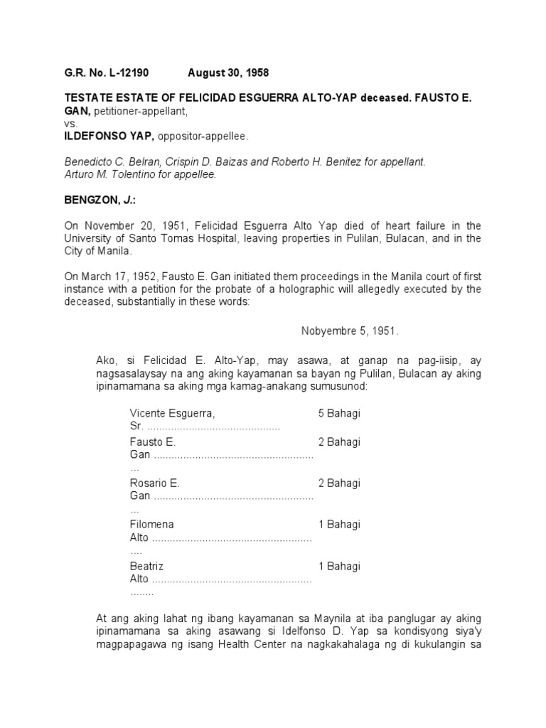 holographicwills cases PDF Will And Testament Witness