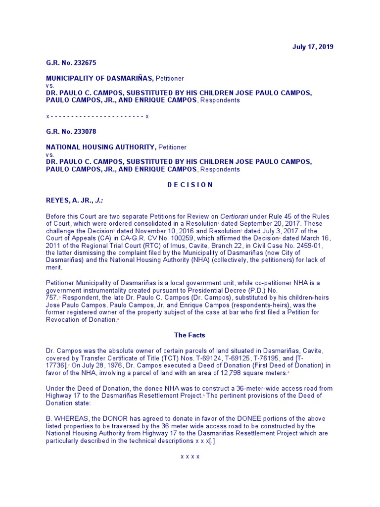 Laches and Revocation Case 2019 PDF Laches (Equity) Legal Concepts