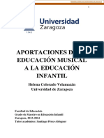 Aportaciones de La Musica A La Educacion Infantil