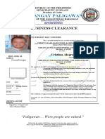 Barangay Paligawan Business Clearance Certificate