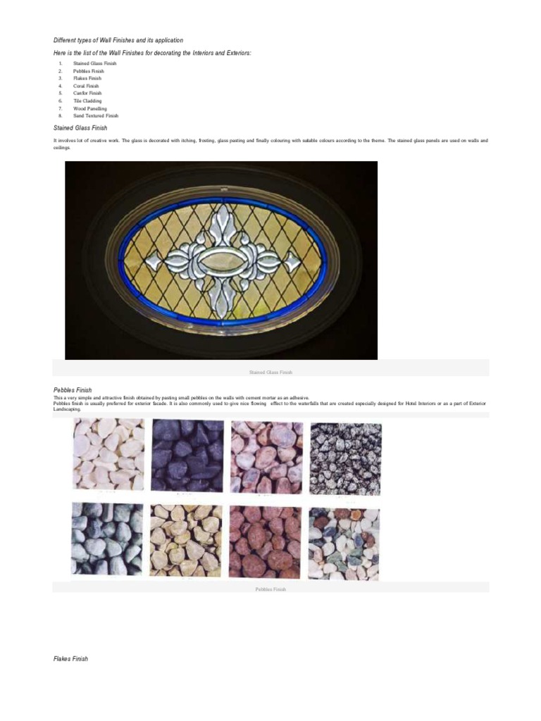 Different Types of Wall Finishes and Its Application | PDF | Plaster