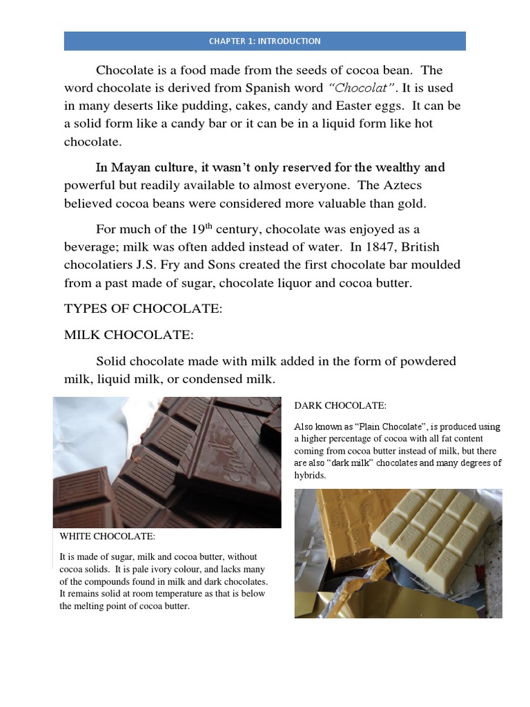 Chocolate Composition Analysis | PDF | Cooking, Food & Wine