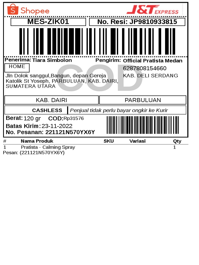 Contoh Resi | PDF