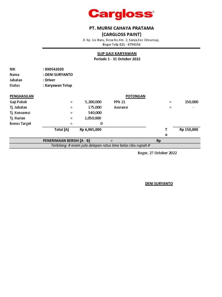 Form slip gaji pdf