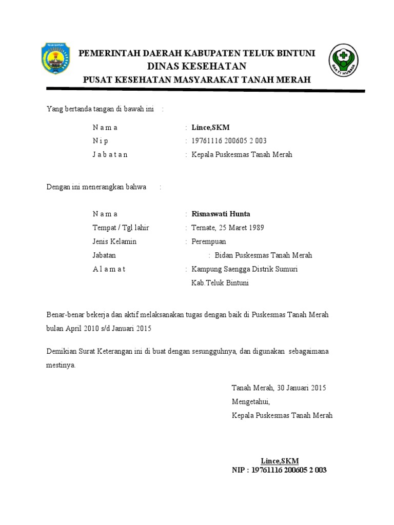 Surat Aktif Kerja | PDF