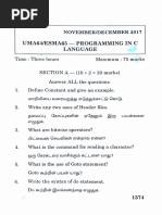 Programming in C (Important Question Paper)