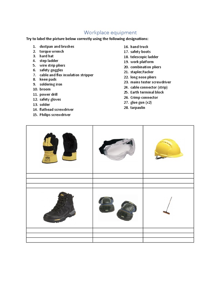 Workplace Equipment PDF