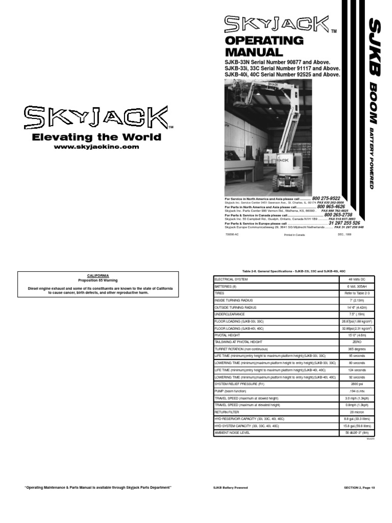 Skyjack33n 4534 PDF Brake Machines