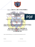 Diploma Jose Antonio Galan