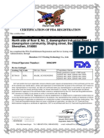 Certification of Fda Registration
