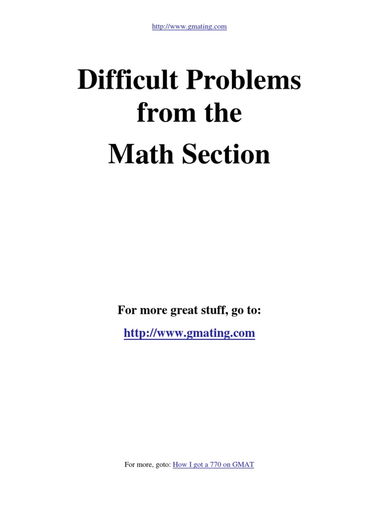 GMAT Math Problem Solutions | PDF