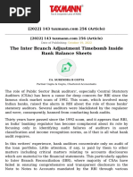 Article-The Inter Branch Adjustments - Time Bomb Inside Bank Balance Sheets