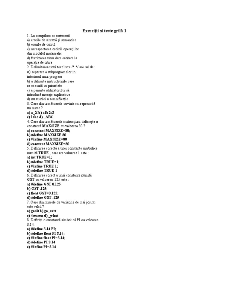 Test Grila | PDF