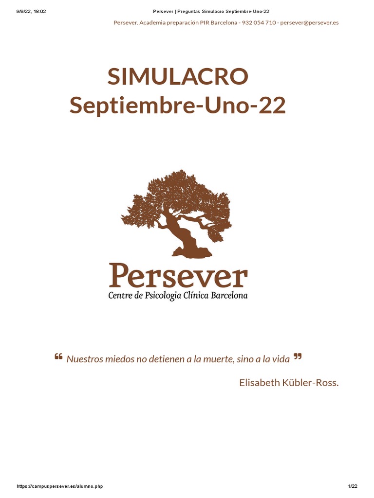 Persever - Preguntas Simulacro Septiembre-Uno-22 | PDF | Inteligencia ...
