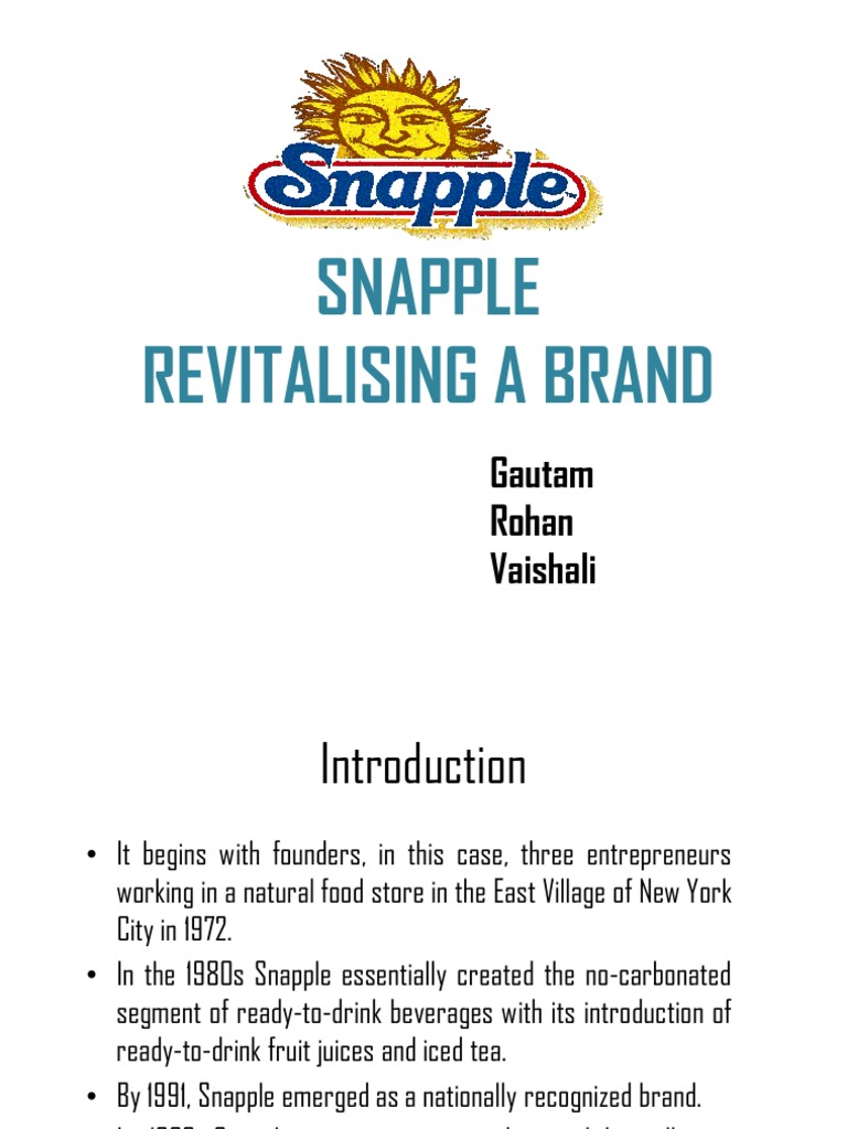 Snapple case study pdf picture
