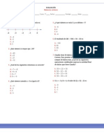 7° Año Evaluación Números Enteros