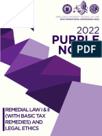 2022 AUSL Purple Notes in Remedial Law I & II (With Basic Tax Remedies) and Legal Ethics