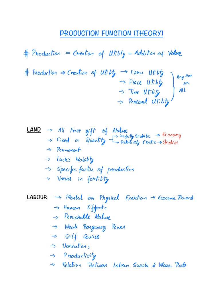 Production Function Theory Pdf Capital Economics Wealth