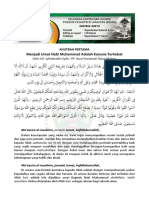 Khutbah Jum'at - Menjadi UMat Nabi Muhammad Adalah Anugerah Terhebat