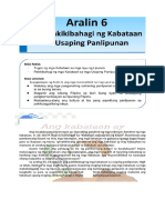 Aralin 6 (Ang Pakikibahagi NG Kabataan Sa Usaping Panlipunan)