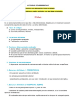 Actividad de Aprendizaje El Debate