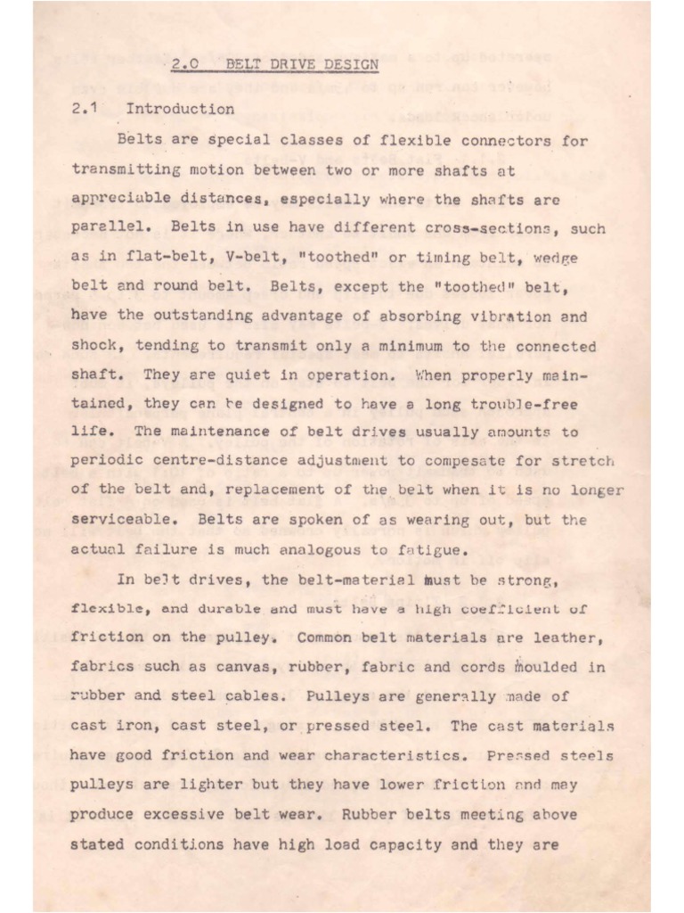 Belt Drive Design (MEE507) PDF