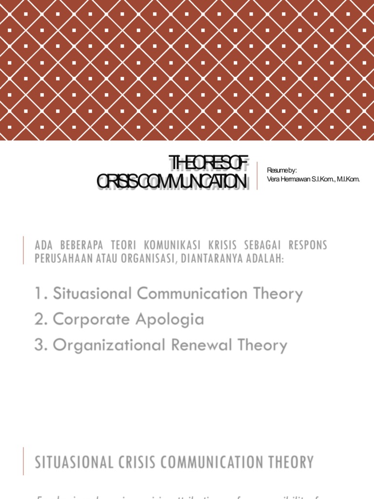 Theories Of Crisis Communication Pdf