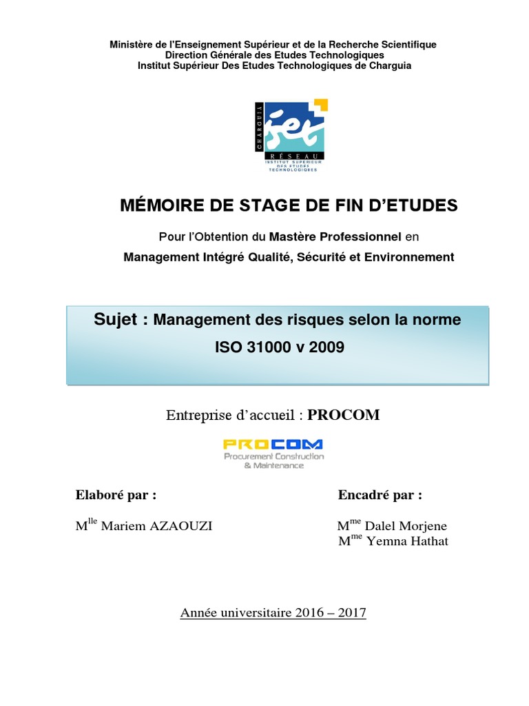 Gestion des risques selon ISO 31000 | PDF | Risque | Gestion des risques