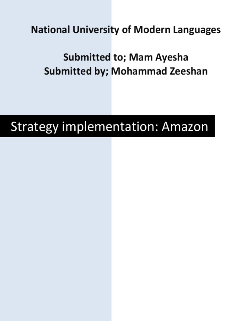 Amazon Strategy Implementation Analysis | PDF | Walmart | Alibaba Group