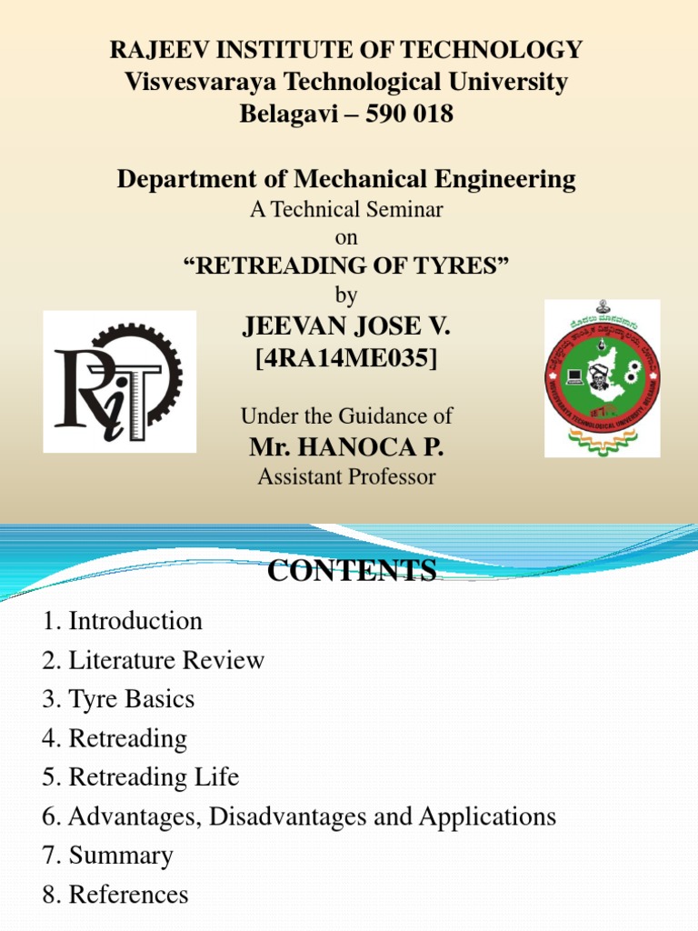 Retreading Tyres Seminar Report PDF Tire Materials