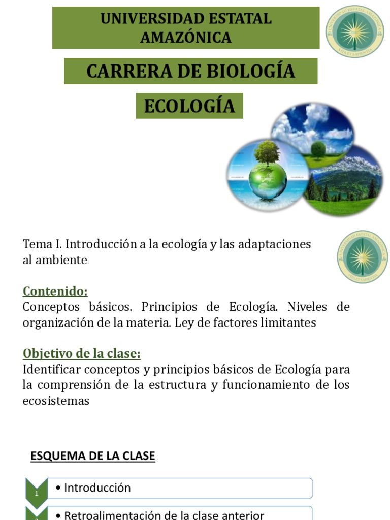 Clase 2. Conceptos y Principios de Ecologìa | PDF | Ecosistema | Ecología