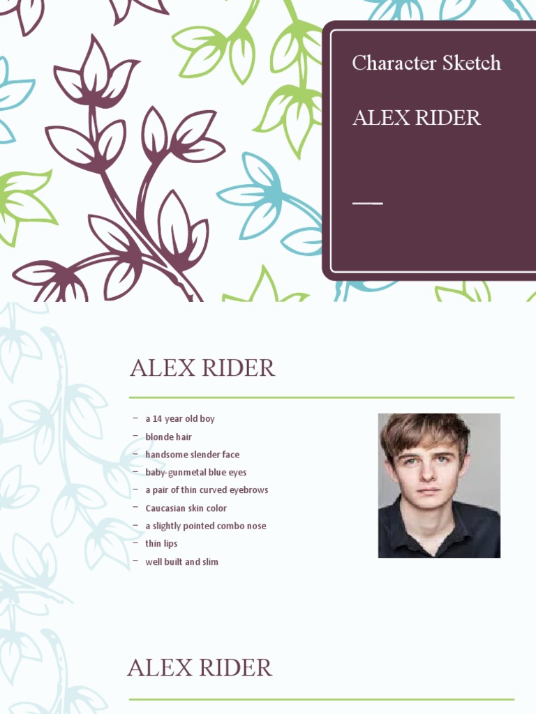Character Sketch Alex Rider | PDF