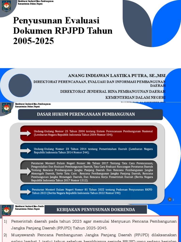 Evaluasi RPJPD 2005-2025 Kementerian Dalam Negeri | PDF | Bisnis