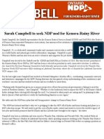 Campbell: Sarah Campbell To Seek NDP Nod For Kenora-Rainy River