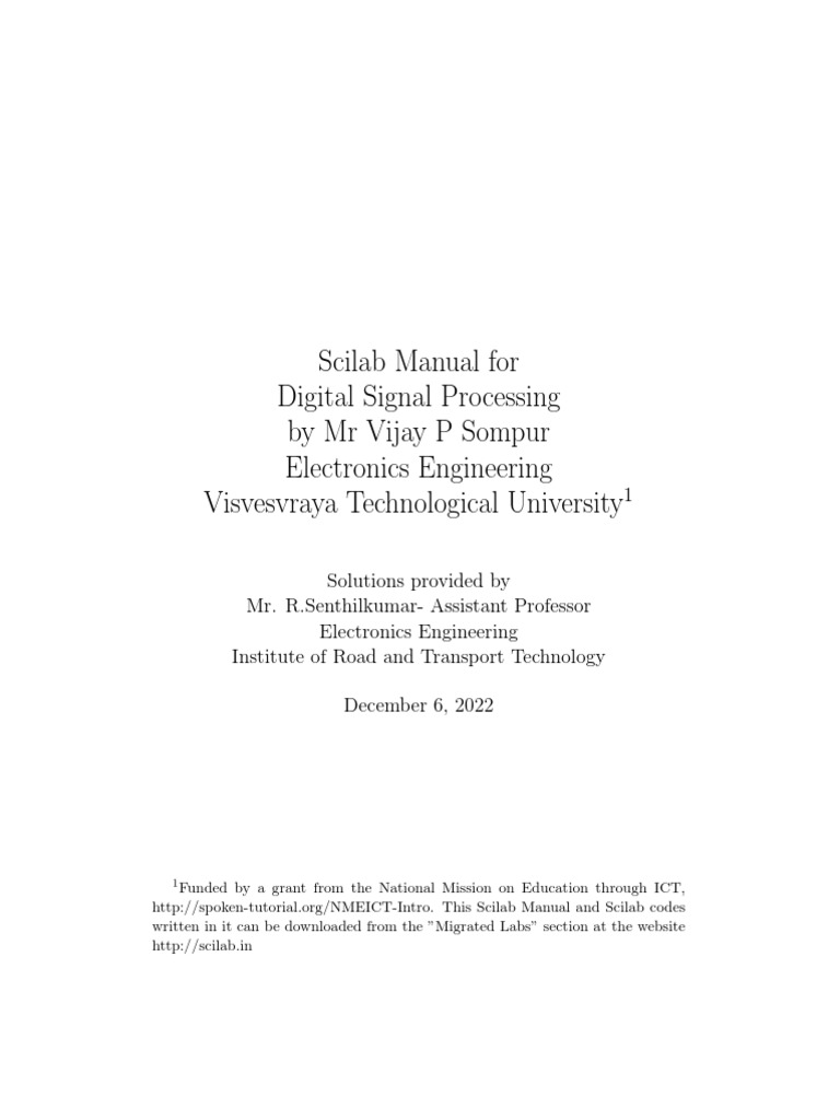 DSP Scilab Guide for Engineers | PDF | Discrete Fourier Transform | Low ...