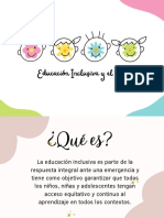 Tarjeta Horizontal Dia de Las Infancias Florecer Dibujo Rosa Amarillo Verde y Azul