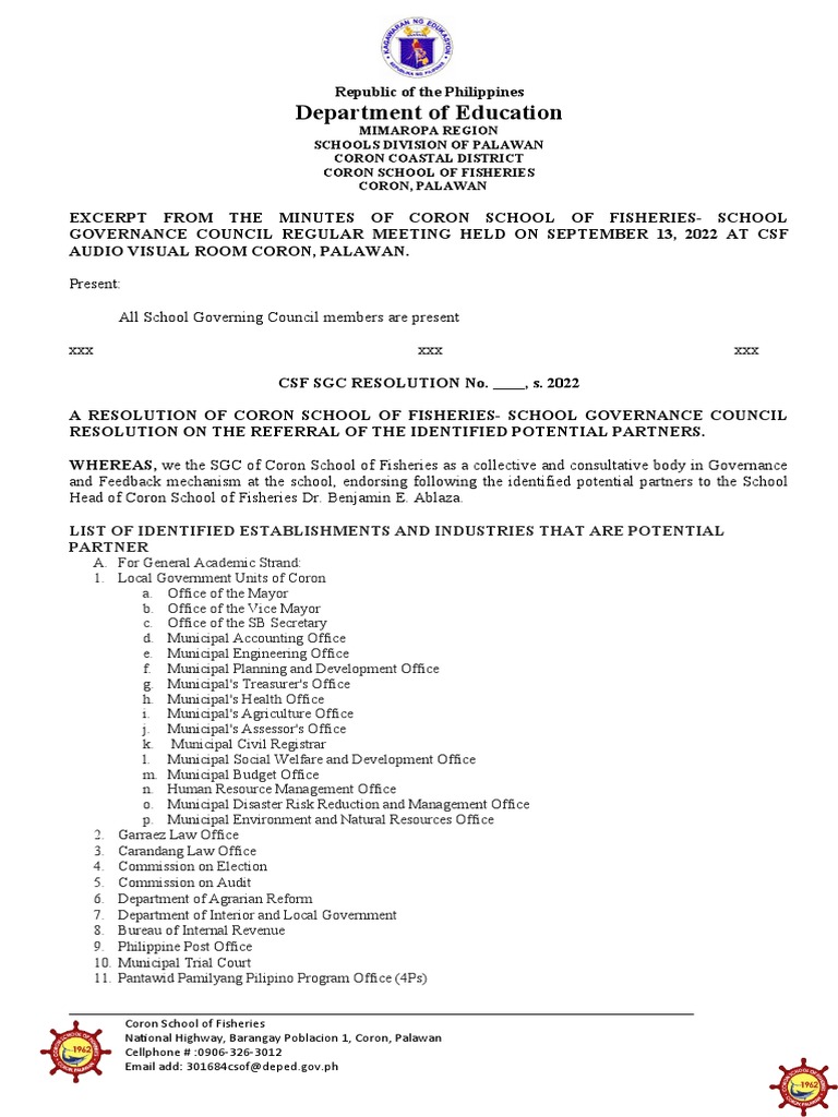Partnership Resolution for Potential Partners | PDF | Government