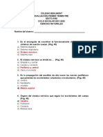 Examen de C. Naturales de 6o Primer Trimestre 2021-2022