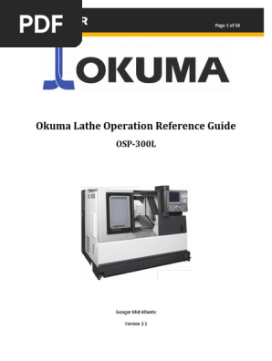 Okuma OSP-300L Lathe Operation Guide | PDF | Computer File | Tools