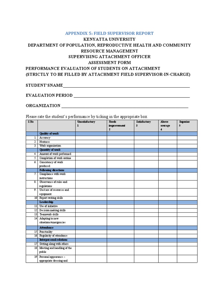 Field Supervisor Assessment Report | PDF