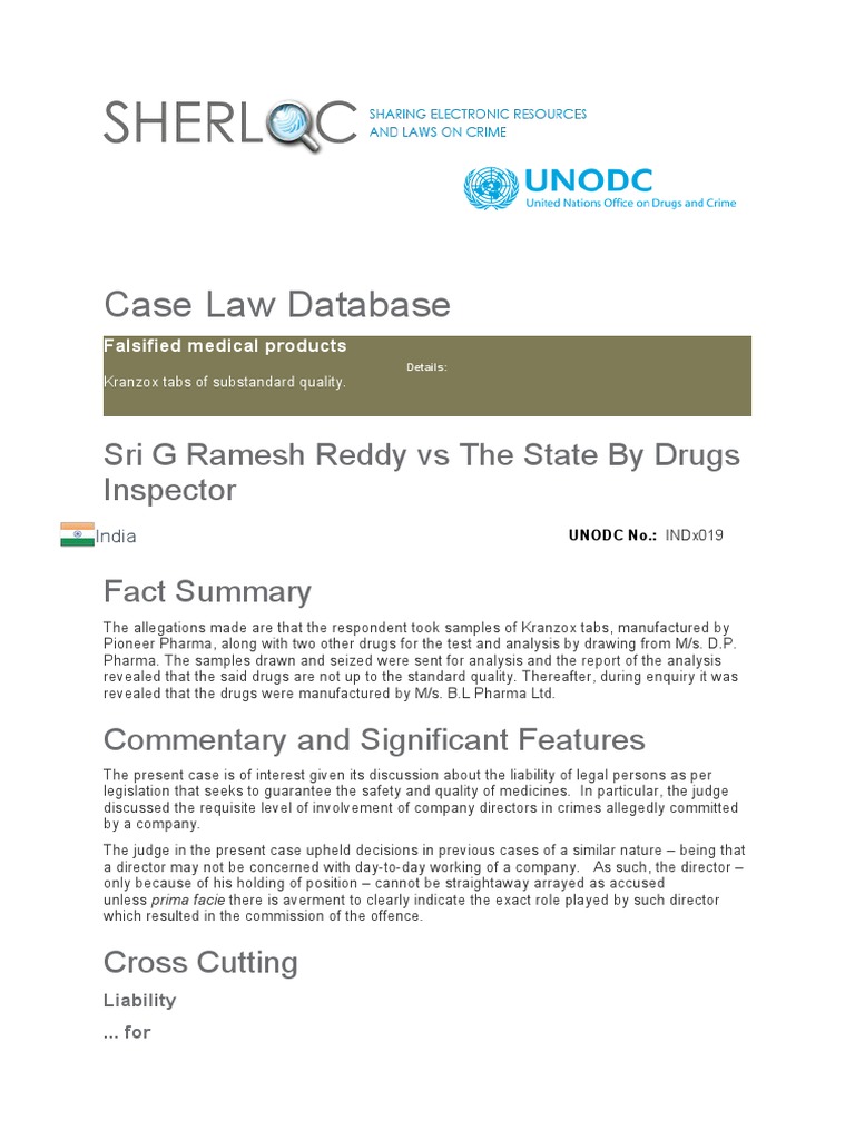Case Law Database PDF Crimes Crime & Violence