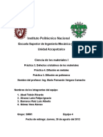 Práctica 3, 4 y 5 de Ciencias de Los Materiales.