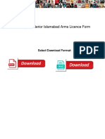 Ministry of Interior Islamabad Arms Licence Form