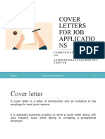 Lecture 7 COVER LETTERS For Job Applications