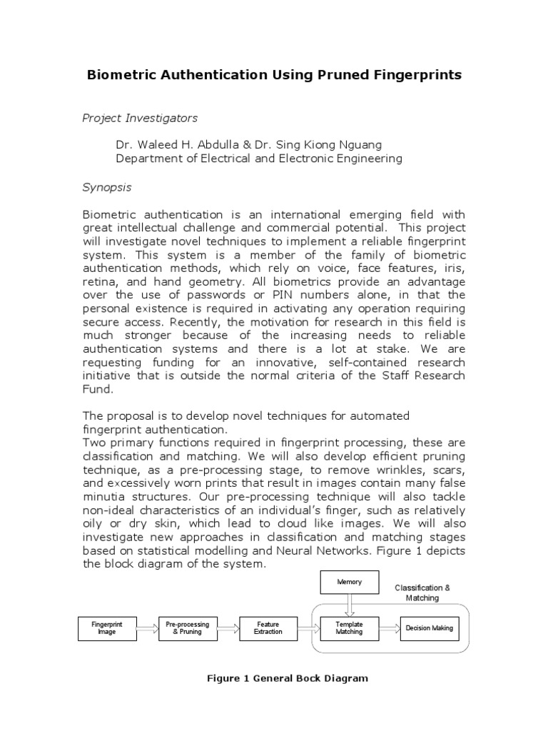 Biometric Authentication Wpage | PDF | Biometrics | Fingerprint