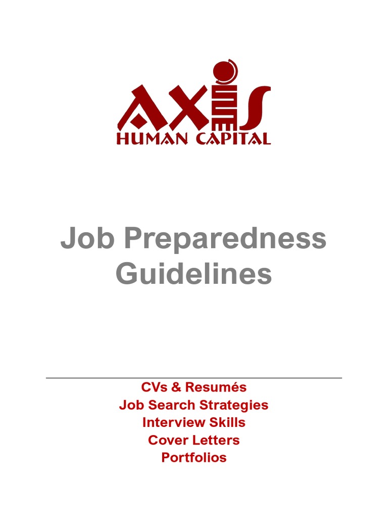Axis Job Preparedness Guidelines PDF Résumé