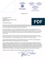 Letter to Kennedy NYS Thruway Toll Hike