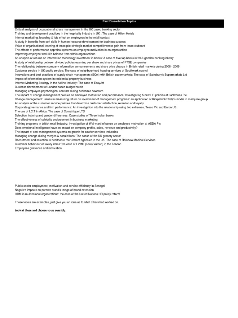 past dissertations